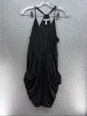 GENERATION Y Black Draped Romper with Spaghetti Straps